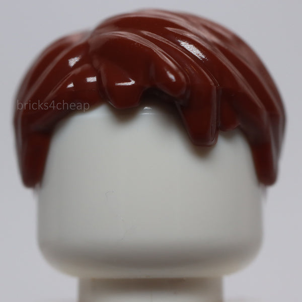 Lego 2x Reddish Brown Minifig Hair Short Tousled with Side Part