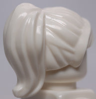 Lego White Minifig Hair Female Ponytail and Swept Sideways Fringe