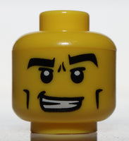 Lego Yellow Head Cheek Lines Thick Furrowed Brow Pattern Karate Minifig