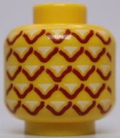 Lego 2x Yellow Minifig Head without Face Pineapple Pattern Food