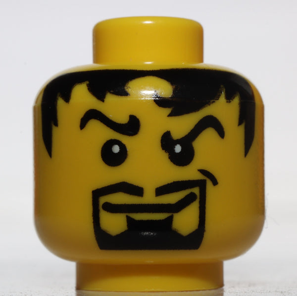 Lego 2x Viking Yellow Rascus Minifig Head Black Goatee