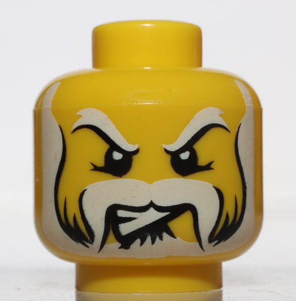 Lego 2x Viking Yellow Minifigure Head with White Beard