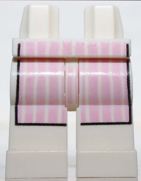 Lego White Hips and Legs Pink Apron with White Stripes Pattern