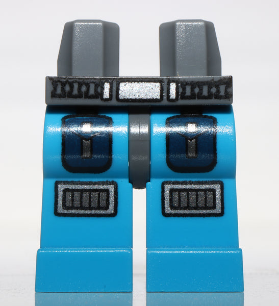 Lego Hips and Dark Azure Legs with 2 Pockets and Knee Pads Pattern