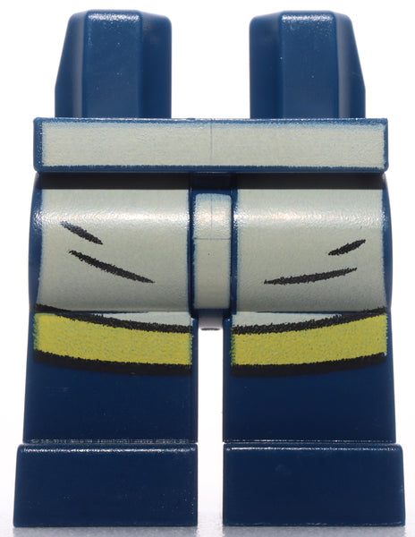 Lego Dark Blue Hips and Legs White Apron with Yellow Hem Pattern