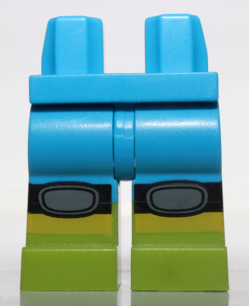 Lego Dark Azure Hips Legs Lime Boots Black Dark Bluish Gray Knee Pads