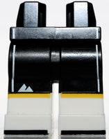 Lego Black Hips and Legs White Boots, White Side Strips and Mountain Logo
