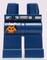 Lego Dark Blue Hips Legs Light Bluish Gray Belt Silver Buckle Orange Alien Head