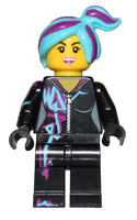 Lego Lucy Wildstyle Minifig w/ Magenta Lined Hoodie Medium Azure Magenta Hair