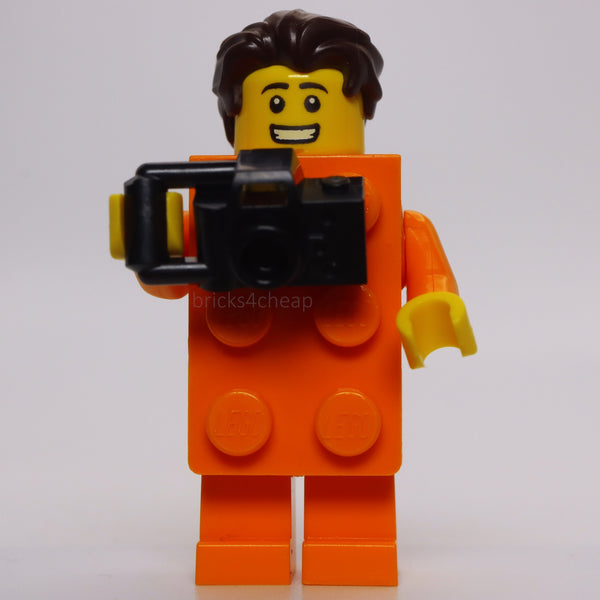 Lego Orange 2 x 4 Brick Costume Guy with Camera