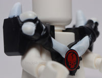 Lego Black Minifig Breastplate with Shoulder Spikes Ninjago Cracked Red Skull