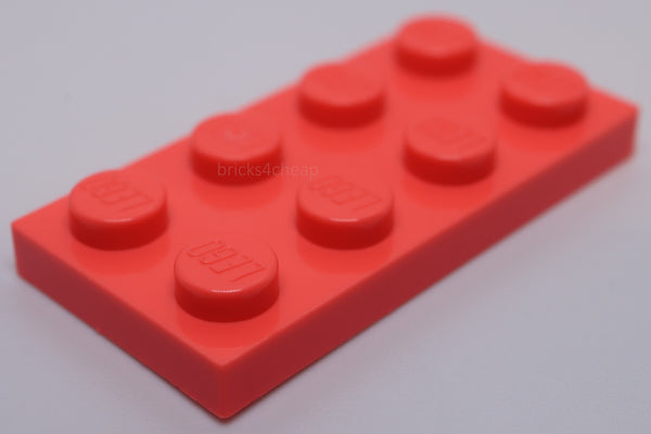 Lego 12x Coral Plate 2 x 4