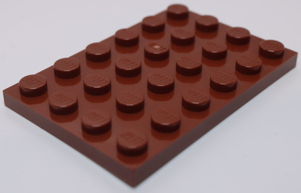 Lego 5x Reddish Brown Plate 4 x 6