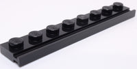 Lego 4x Black Plate Modified 1 x 8 with Door Rail