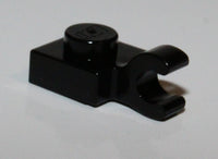 Lego 25x Black Plate Modified 1 x 1 Open O Clip Horizontal Grip