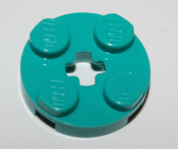 Lego 20x Dark Turquoise Plate Round 2 x 2 with Axle Hole