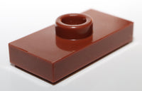 Lego 10x Reddish Brown Plate Modified with Center Stud Jumper