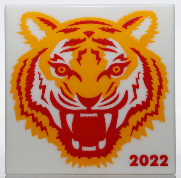 Lego White Decorated Tile 2 x 2 The Year Of The Tiger 2022