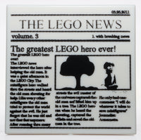 Lego 5x Tile Decorated 2 x 2 Groove Newspaper 'THE LEGO NEWS'