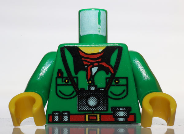 Lego Green Torso Adventurers Orient Green Jacket Red Bandana Camera Pattern