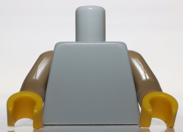 Lego Light Bluish Gray Minifig Torso w/ Dark Tan Arms NEW