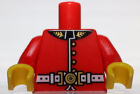 Lego Red Torso Royal Guard Uniform Gold Buttons White Belt