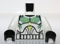Lego Star Wars White Torso Armor Clone Trooper w/ Sand Green Markings
