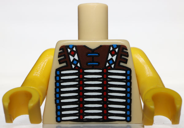 Lego Tan Torso Western Indians Vest Pattern Yellow Arms Yellow Hands