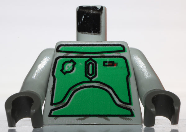 Lego Star Wars Boba Fett Light Gray Torso with Green Armor Pattern
