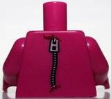 Lego Magenta Bear Torso Suit Dark Pink Heart Zipper on Back Pattern
