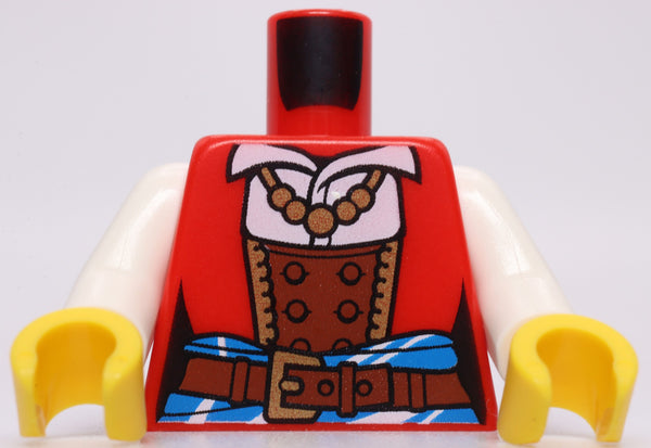 Lego Pirate Red Female Minifig Torso Corset Belt White Arms