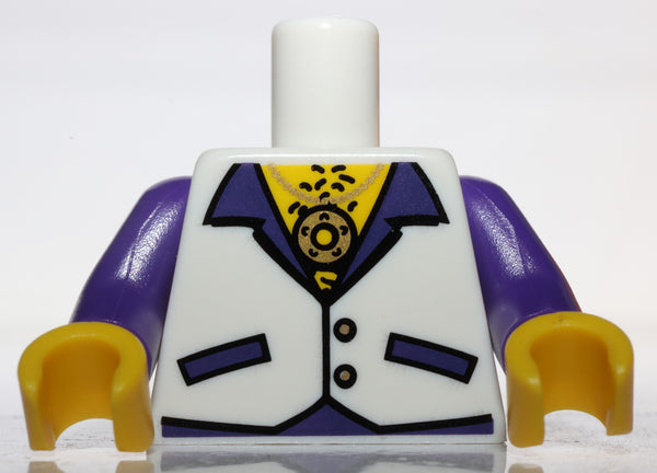 Lego White Minifig Torso Vest Open Shirt Medallion Hairy Chest Disco Dancer