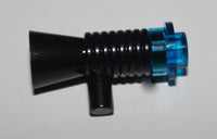 Lego 2x Star Wars Black Blaster Minifig Weapon with Trans Blue Plate